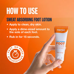 Carpe foot-lotion non-greasy finish suitable for all-day wear.