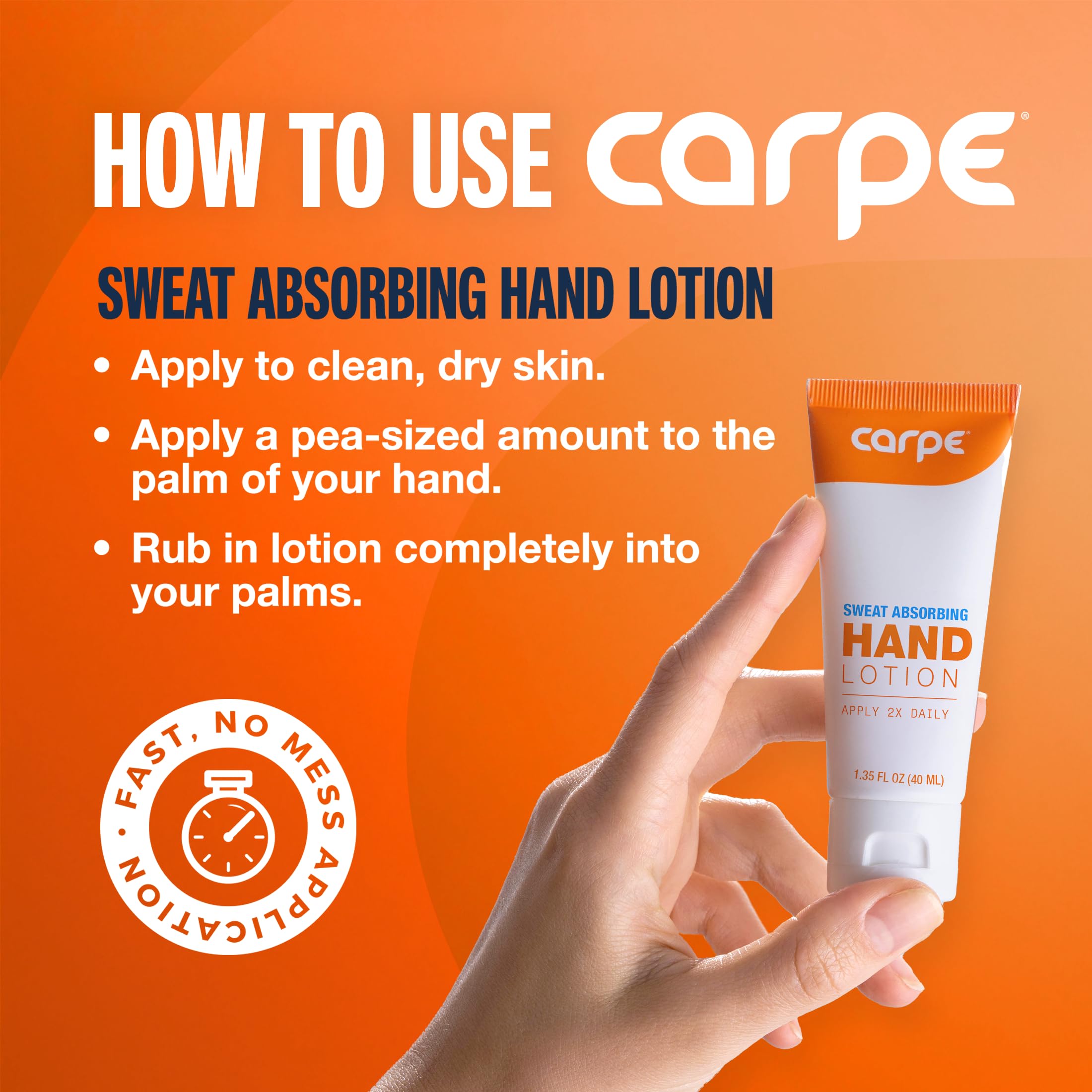 Carpe night-time application routine with eucalyptus formula for daily control.
