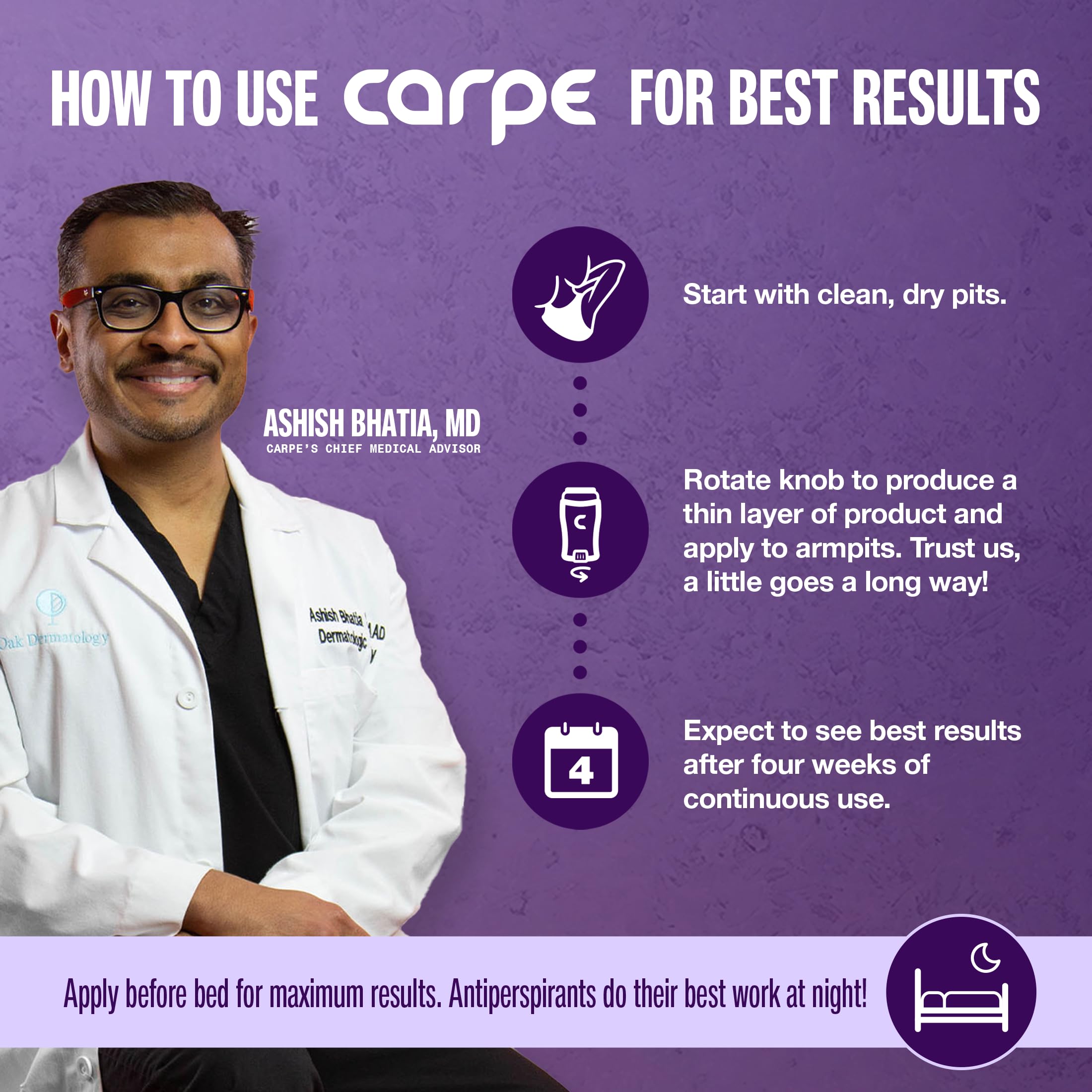 Carpe non-greasy texture close-up showcases fast-drying, comfortable wear