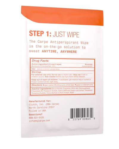 Carpe individually wrapped wipe pouch ready for on the move use.