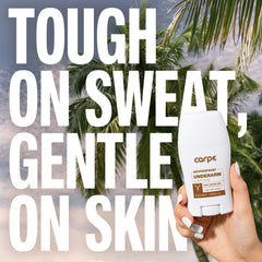 Carpe paraben-free and phthalate-free image emphasizes clean ingredients for sensitive skin users.