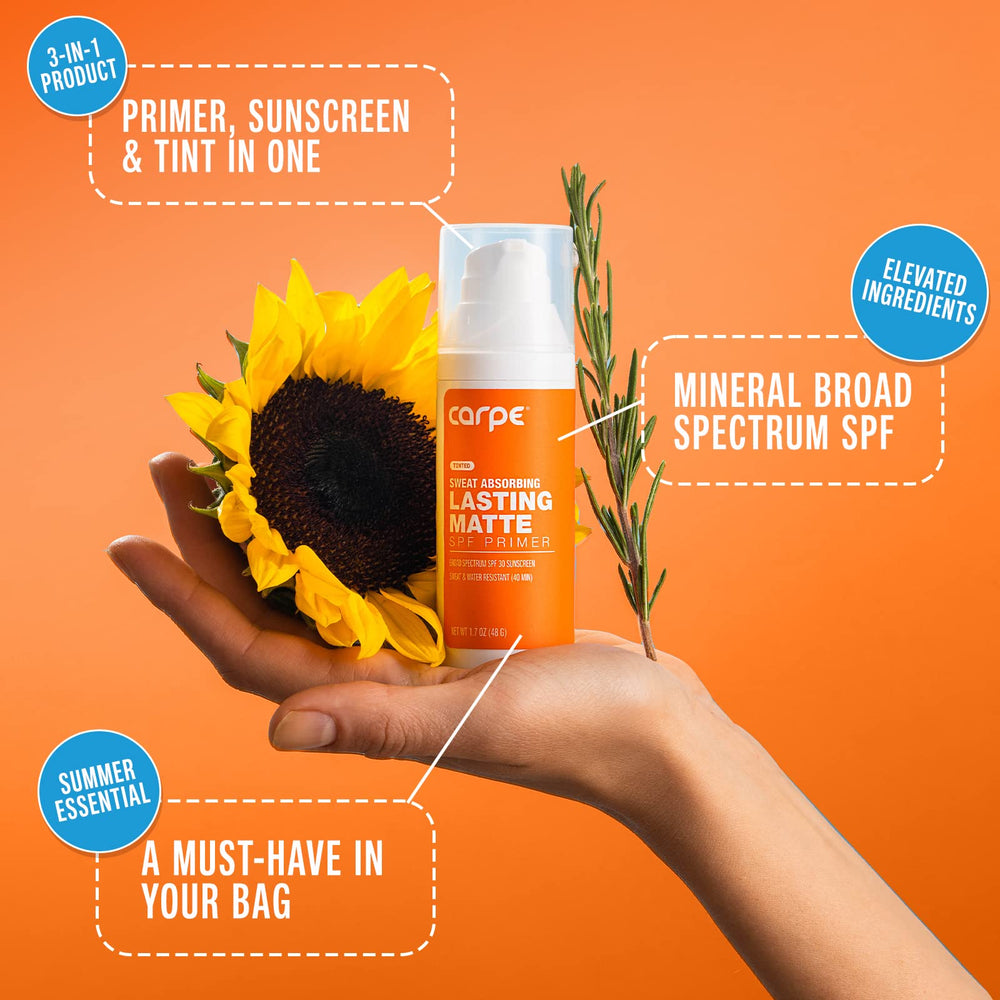 Carpe Primer shake-before-use shows preparing formula for even texture