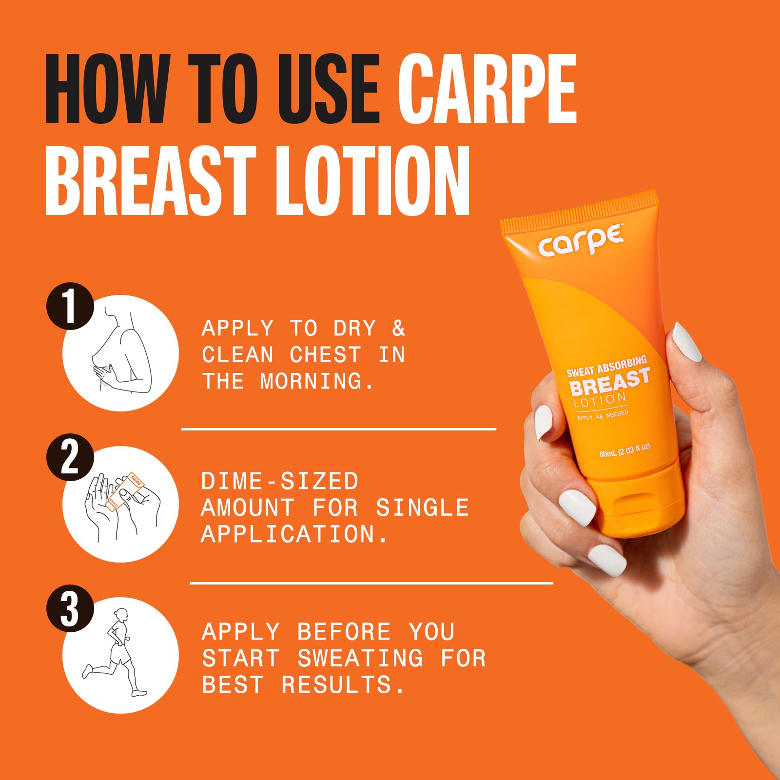 Carpe Sweat Absorbing Breast Witch Hazel ingredient offers calming, refreshing relief