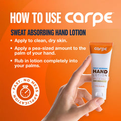 Carpe Sweat Absorbing Hand Lotion night routine scene suggests daily use.