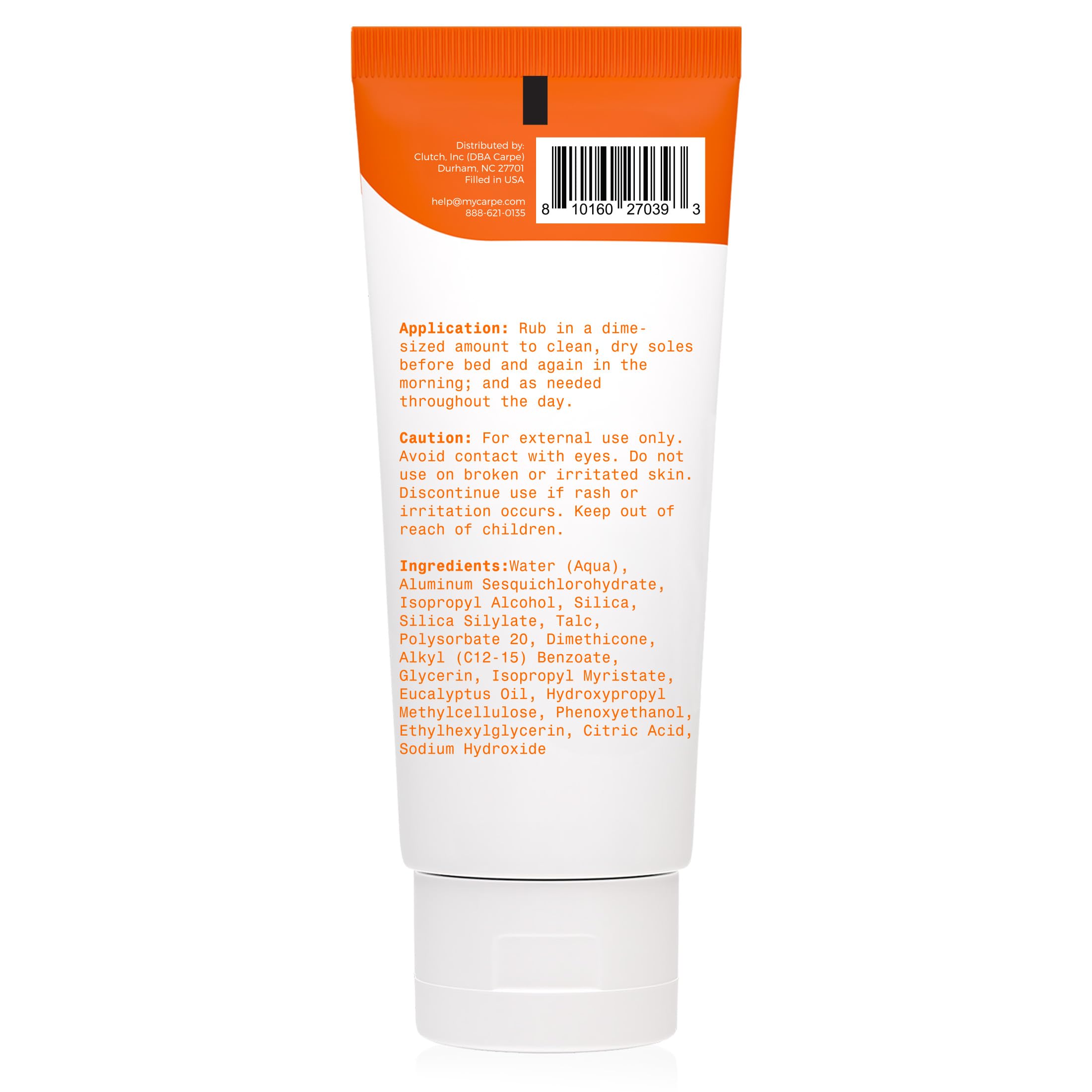 Carpe two-pack packaging showcases convenient, long-lasting foot care solution.