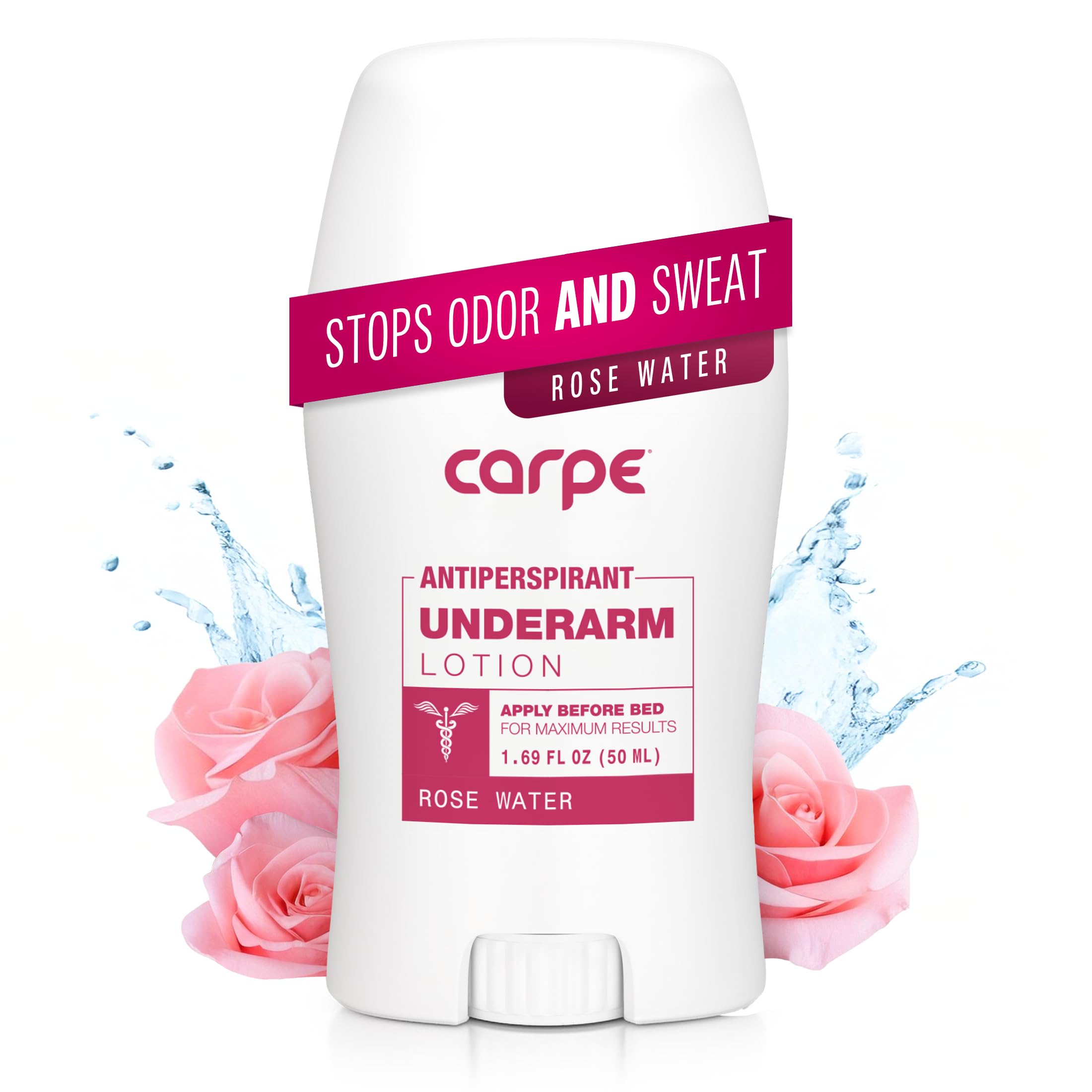 Carpe rose water bottle shows clinical-strength protection for dry underarms