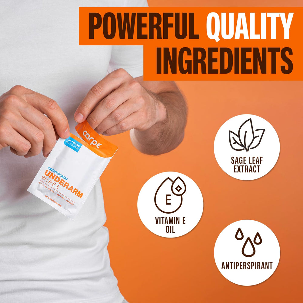Carpe wipes after a workout offer quick sweat relief and fresh feeling.