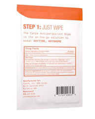 Carpe wipes opened, ready for instant underarm refresh and odor control.