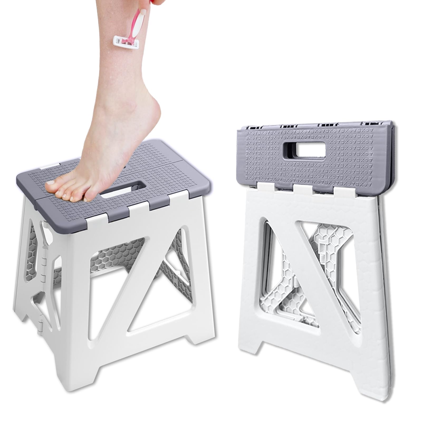 CarryEpic: asiento de ducha plegable para afeitado de piernas, estable y cómodo.