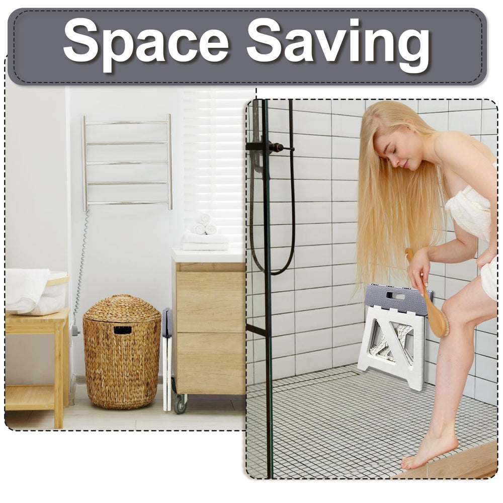 CarryEpic: taburete ligero para ducha, fácil de transportar.