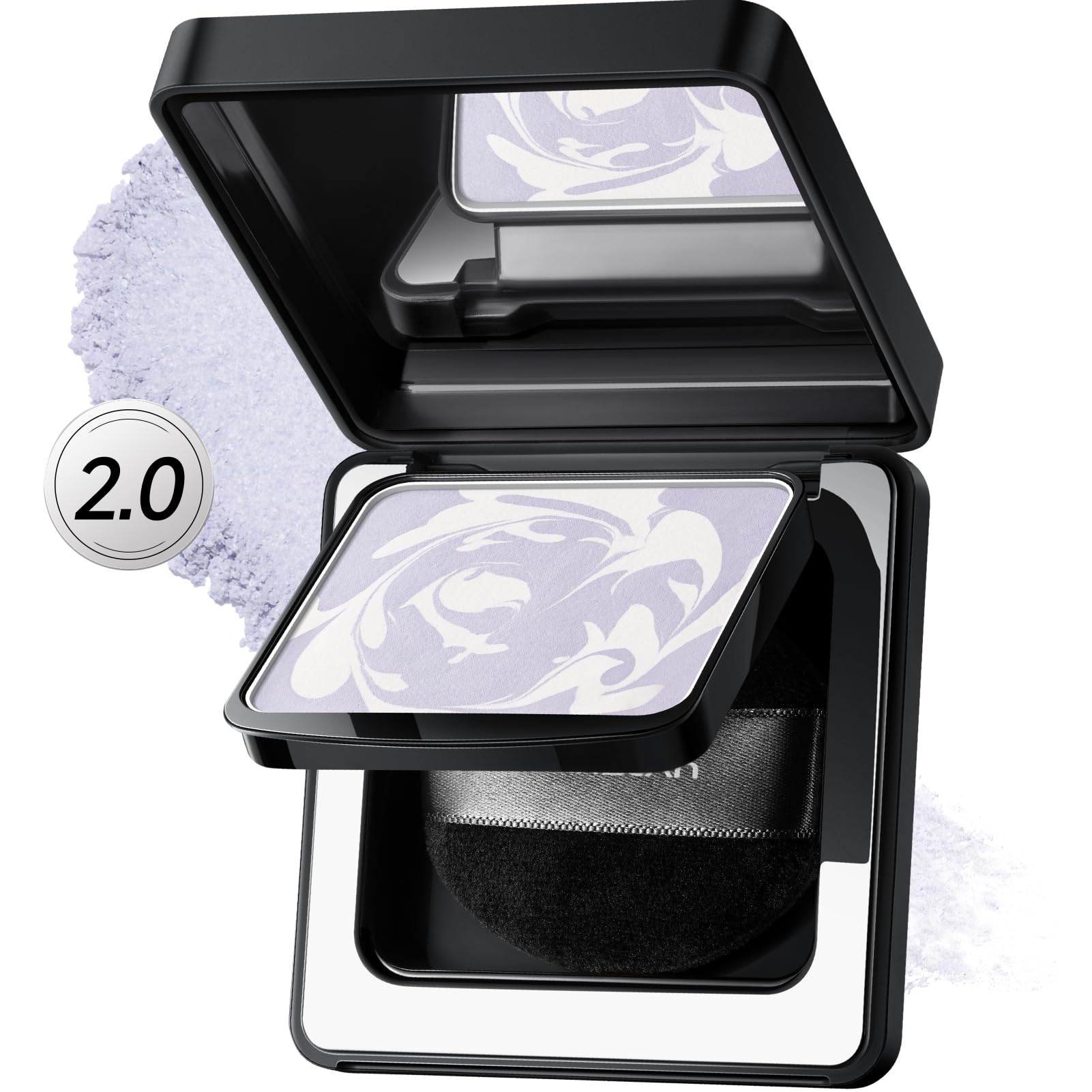 CARSLAN 2.0 Black Magnet soft focus powder compact demonstrating oil-control for all-day wear