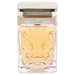 Cartier La Panthere perfume glass reveals the 3.3 oz EDP and lasting presence.