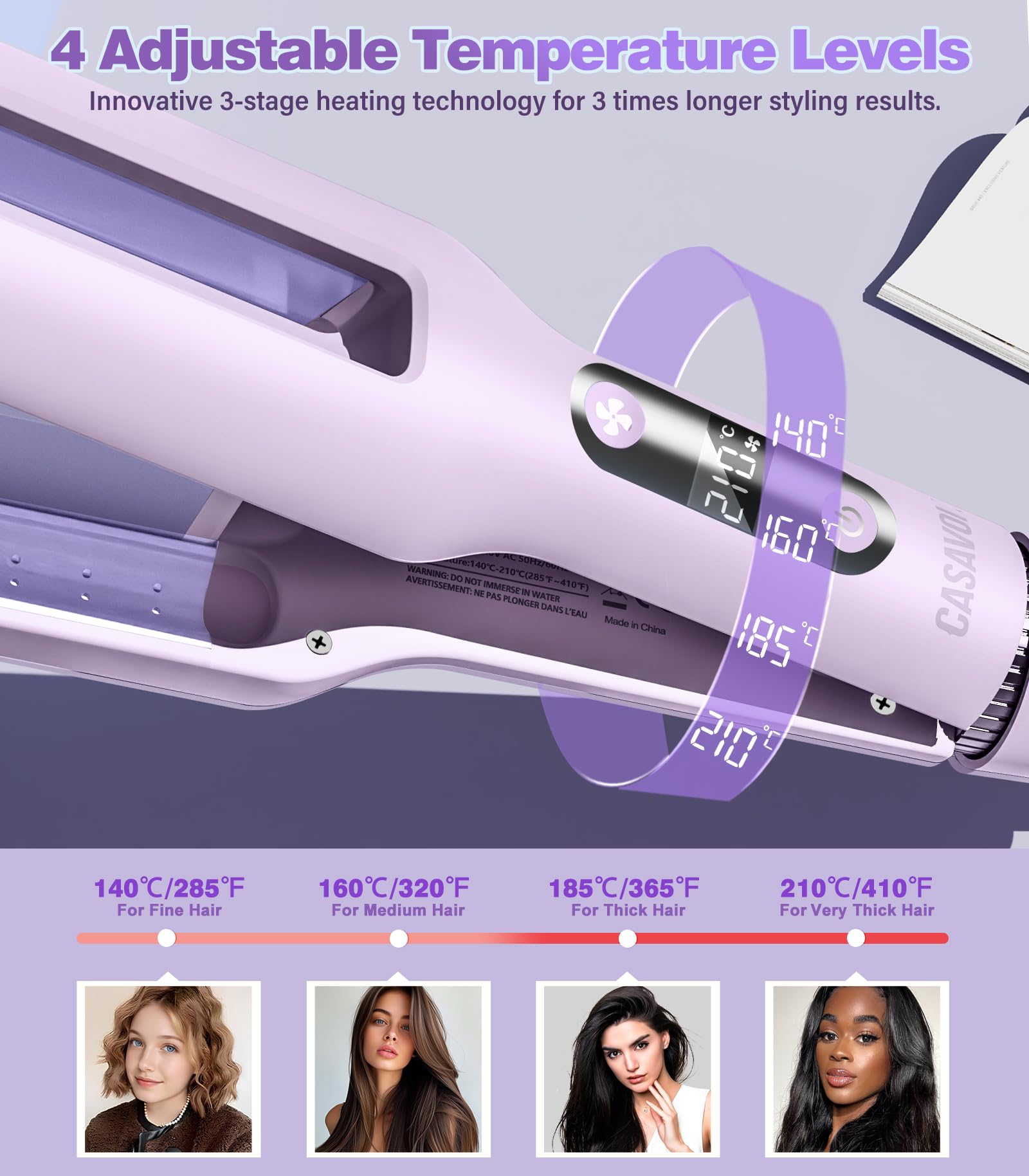 Casavok 8s smart timer helps you finish curls quickly and consistently.