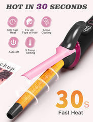 Casavok Mini Curling Iron ceramic coating protects hair and creates smooth curls