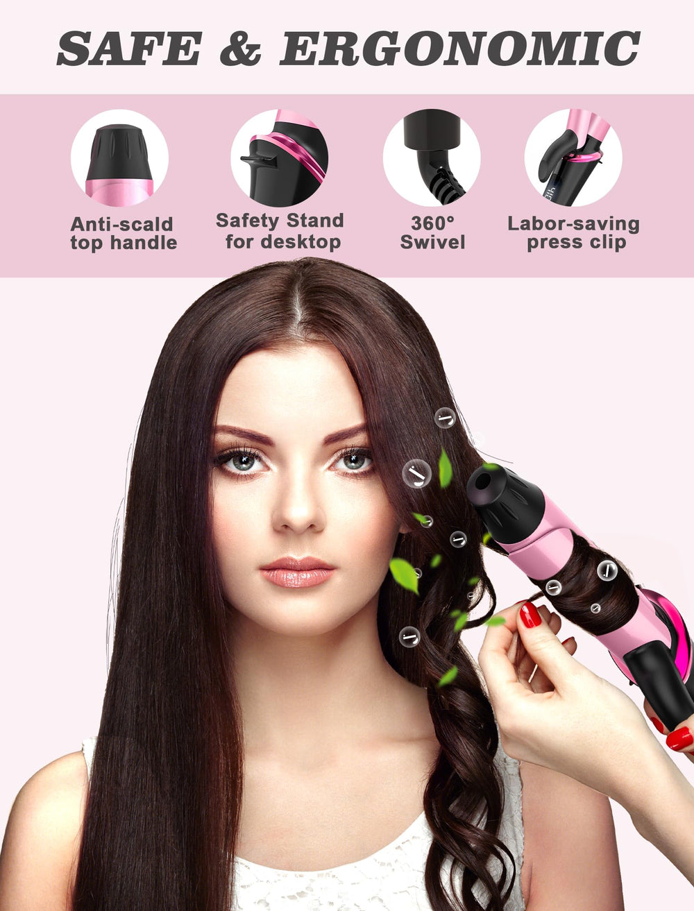 Casavok mini curling iron five temperature settings for customized curls