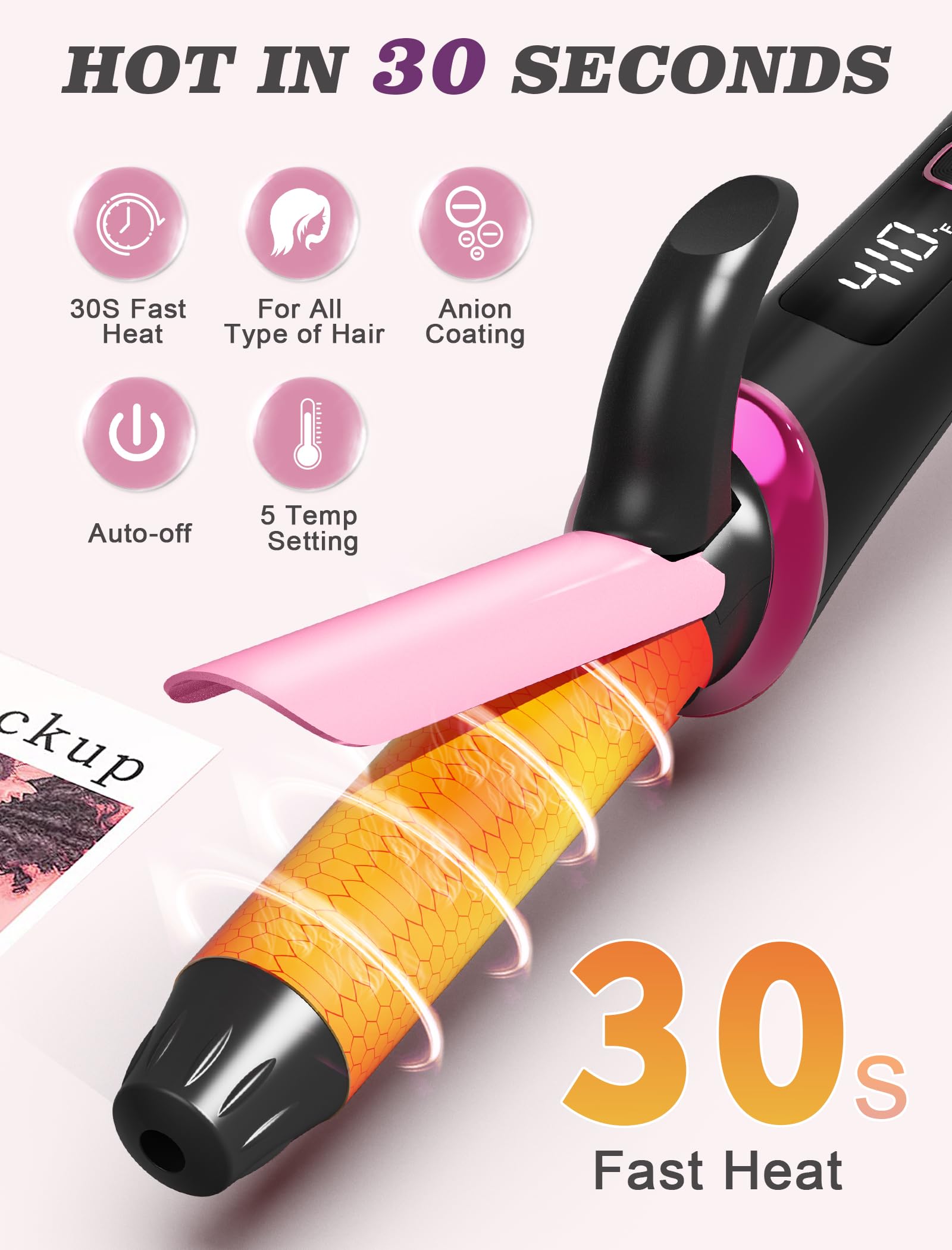 Casavok mini curling iron adapters included for UK and EU outlets