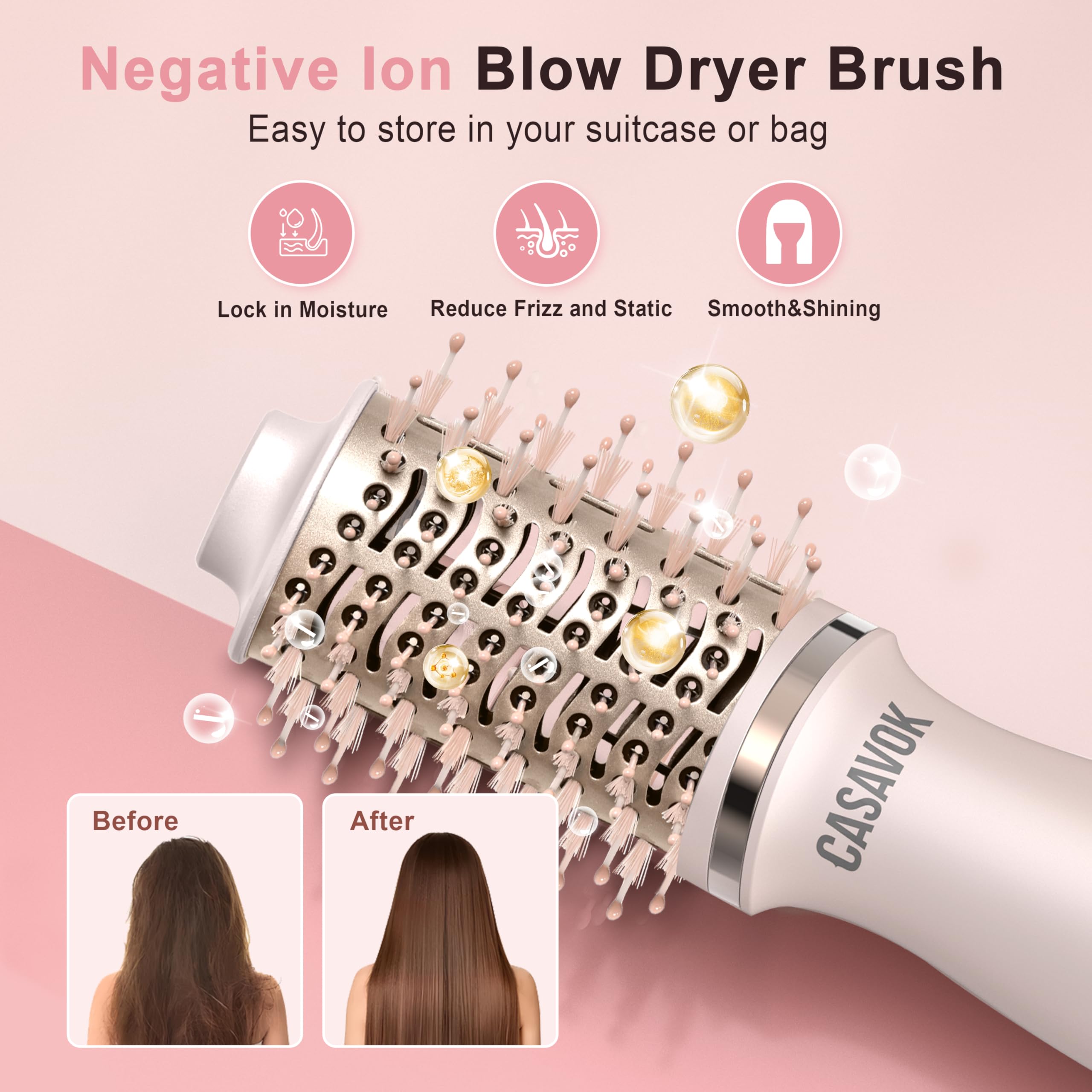 Casavok protective-ceramic-coating-bristles close-up highlights smooth glide and reduced frizz.