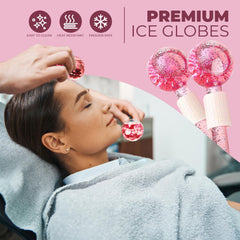 Castal Blue Ice Globes handle closeup highlights ergonomic silicone grip for comfortable daily use.
