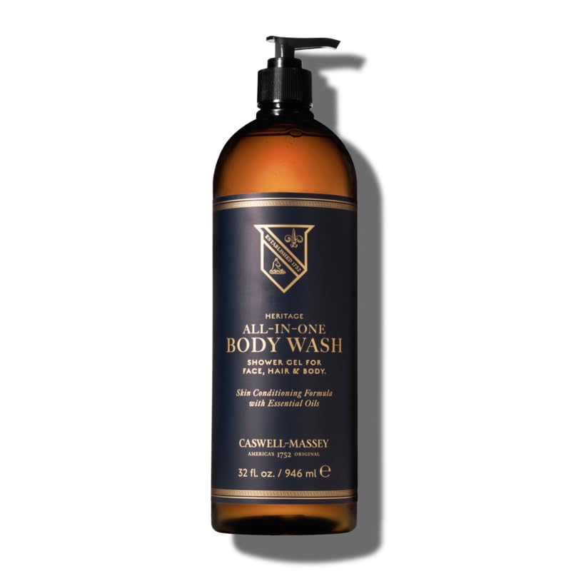 Caswell-Massey All-in-1 Body Wash bottle with rich lather for daily cleansing
