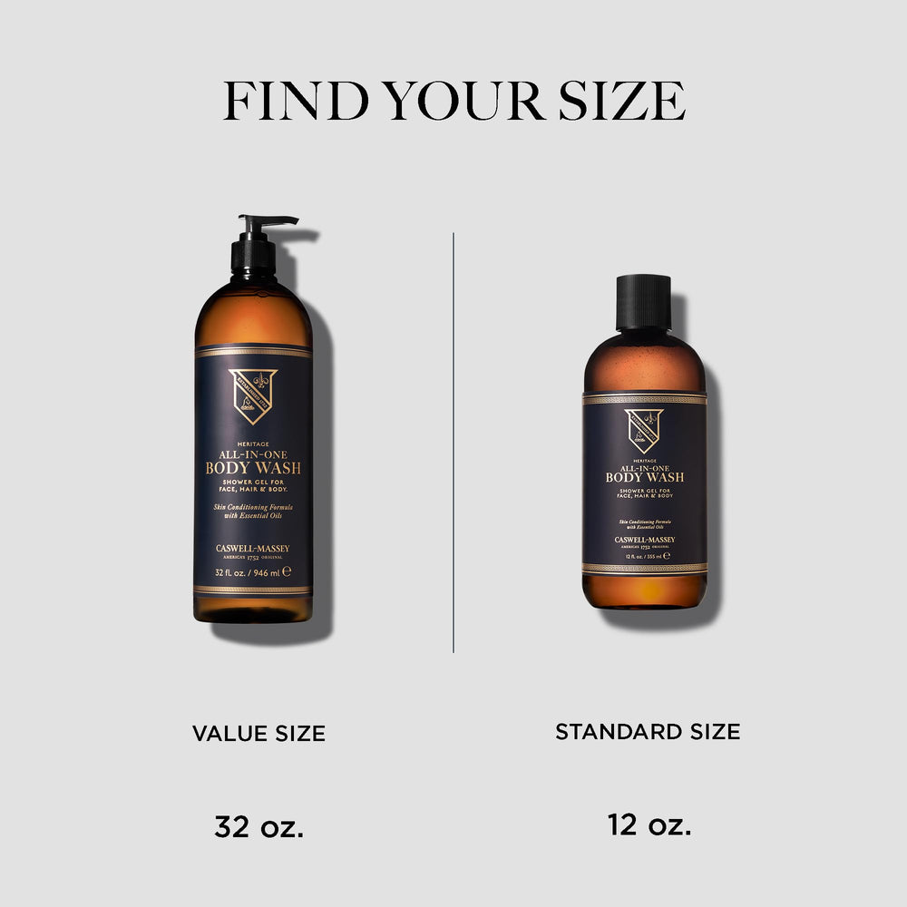 Caswell-Massey All-in-1 Body Wash forms shave gel for a smooth shave
