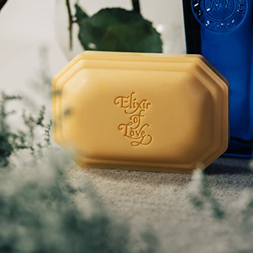 Caswell-Massey Elixir of Love soap showcases passionflower-softness for gentle skin care.
