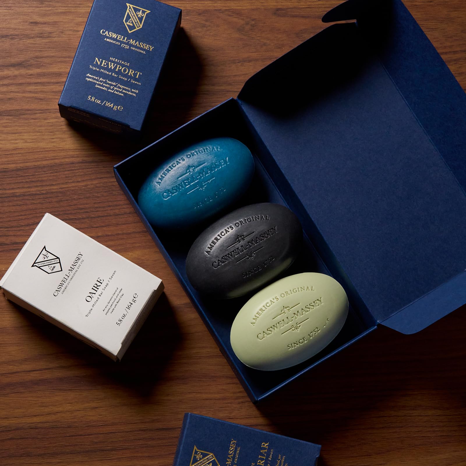 Caswell-Massey Greenbriar bar soap texture for daily body wash.
