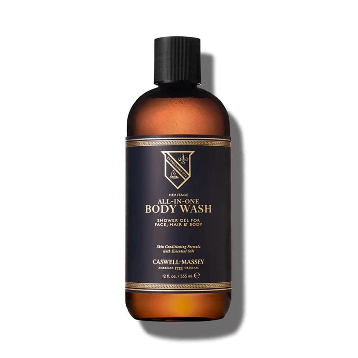 Caswell-Massey Heritage 3-in-1 bottle pour for convenient all-in-one cleansing.