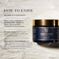Caswell-Massey Heritage Almond Shave Cream with brush application for precise shaving
