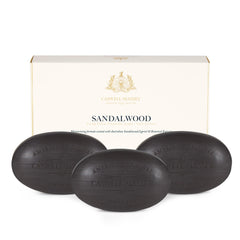 Caswell-Massey sandalwood gift set packaging, ready for gifting.