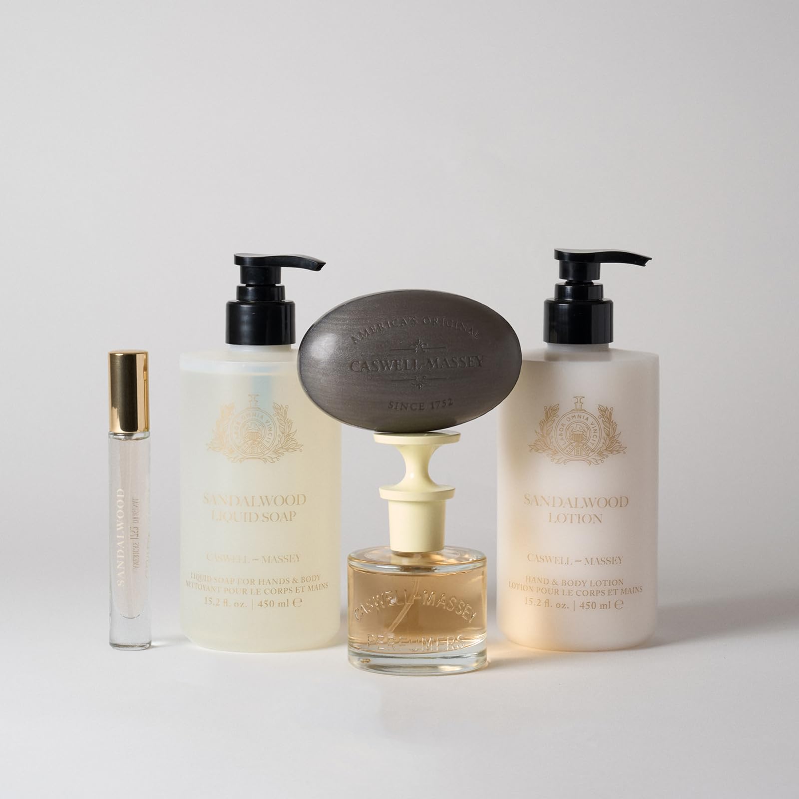 Caswell-Massey Sandalwood soap—long-lasting triple-milled lather for daily cleansing.