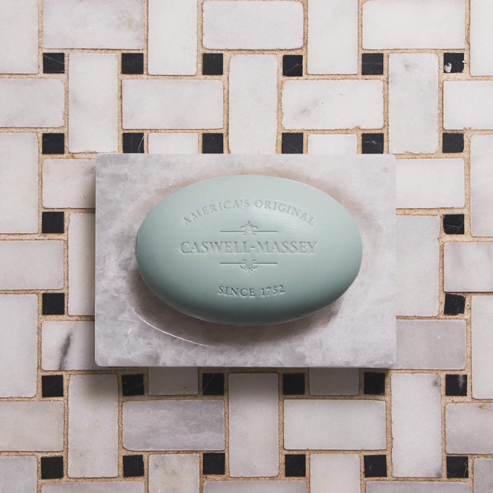 Caswell-Massey triple-milled luxury soap texture close-up