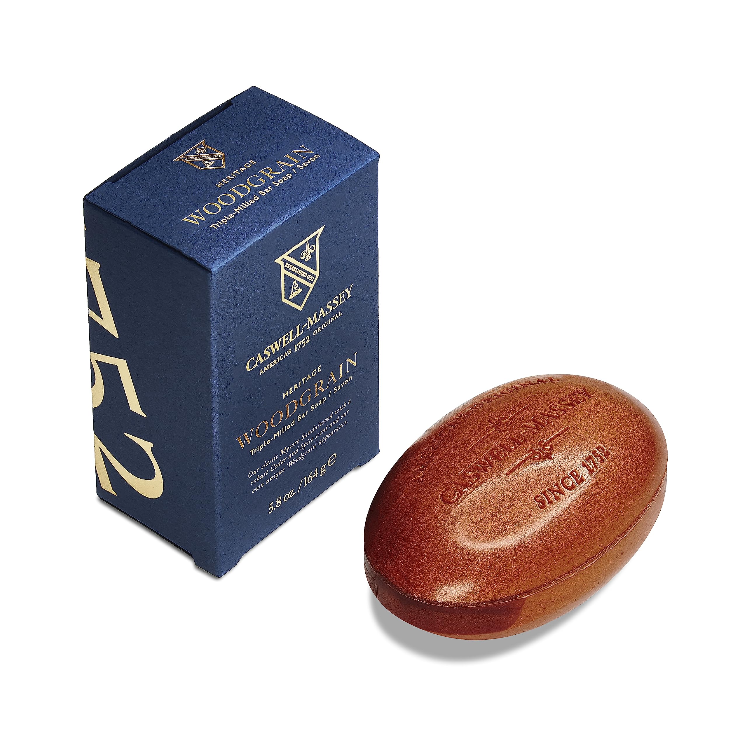 Caswell-Massey Woodgrain Sandalwood bar soap lather for silky skin