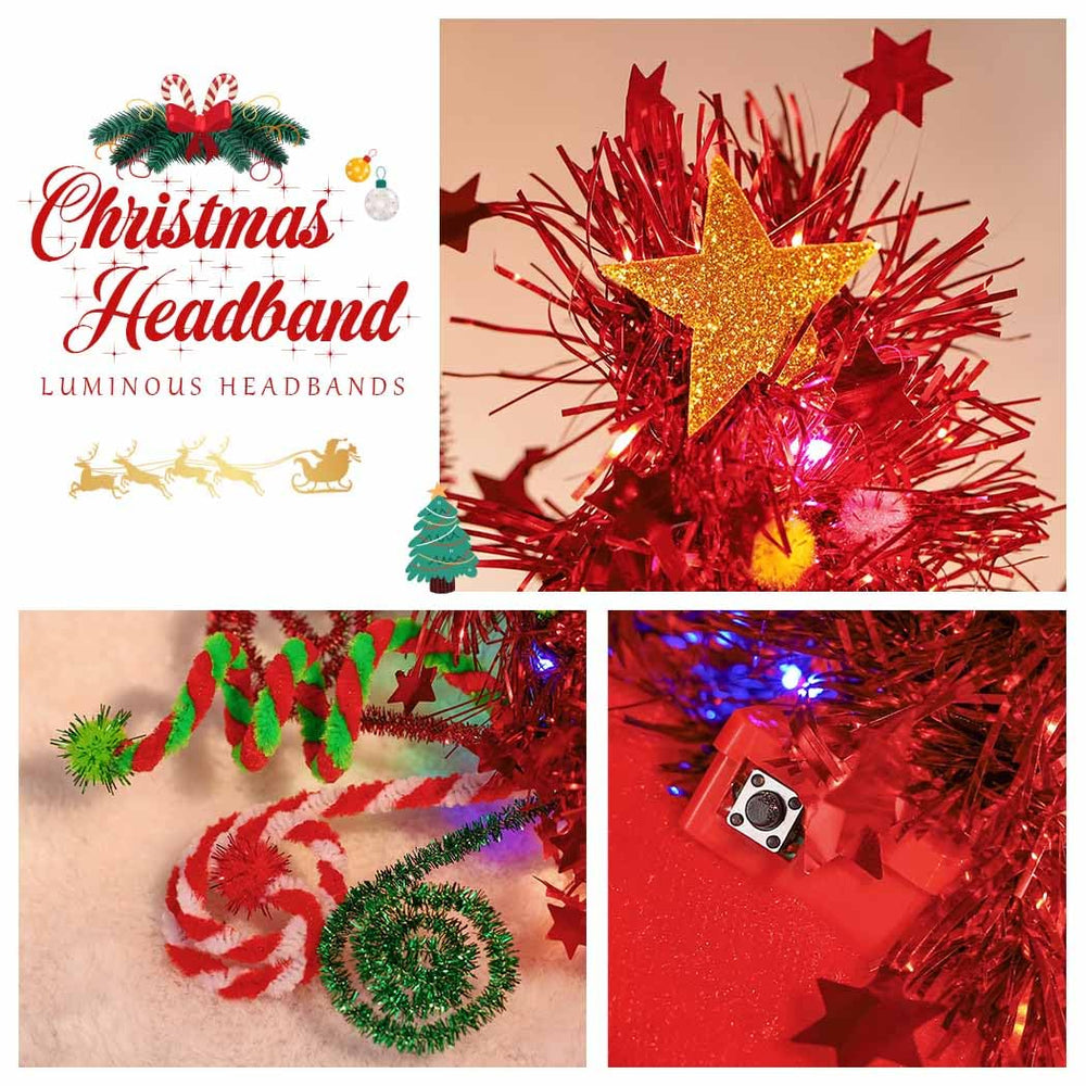 Catery headband with press-button LED controls offers three lighting modes.