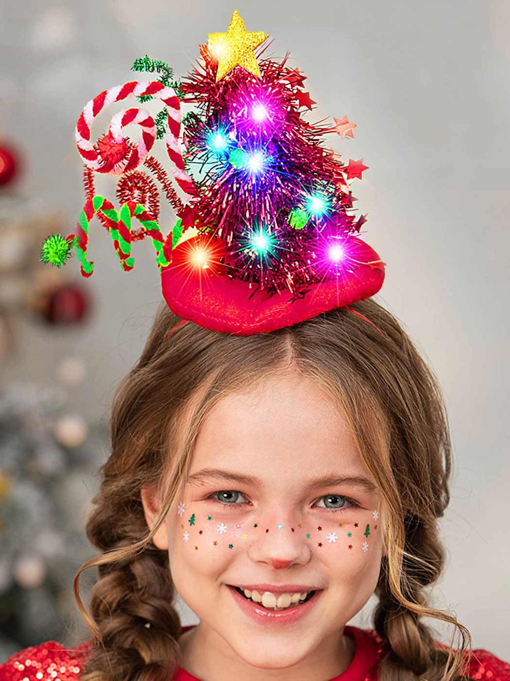 Catery LED elf headband for women features comfortable wear and sparkling accents.