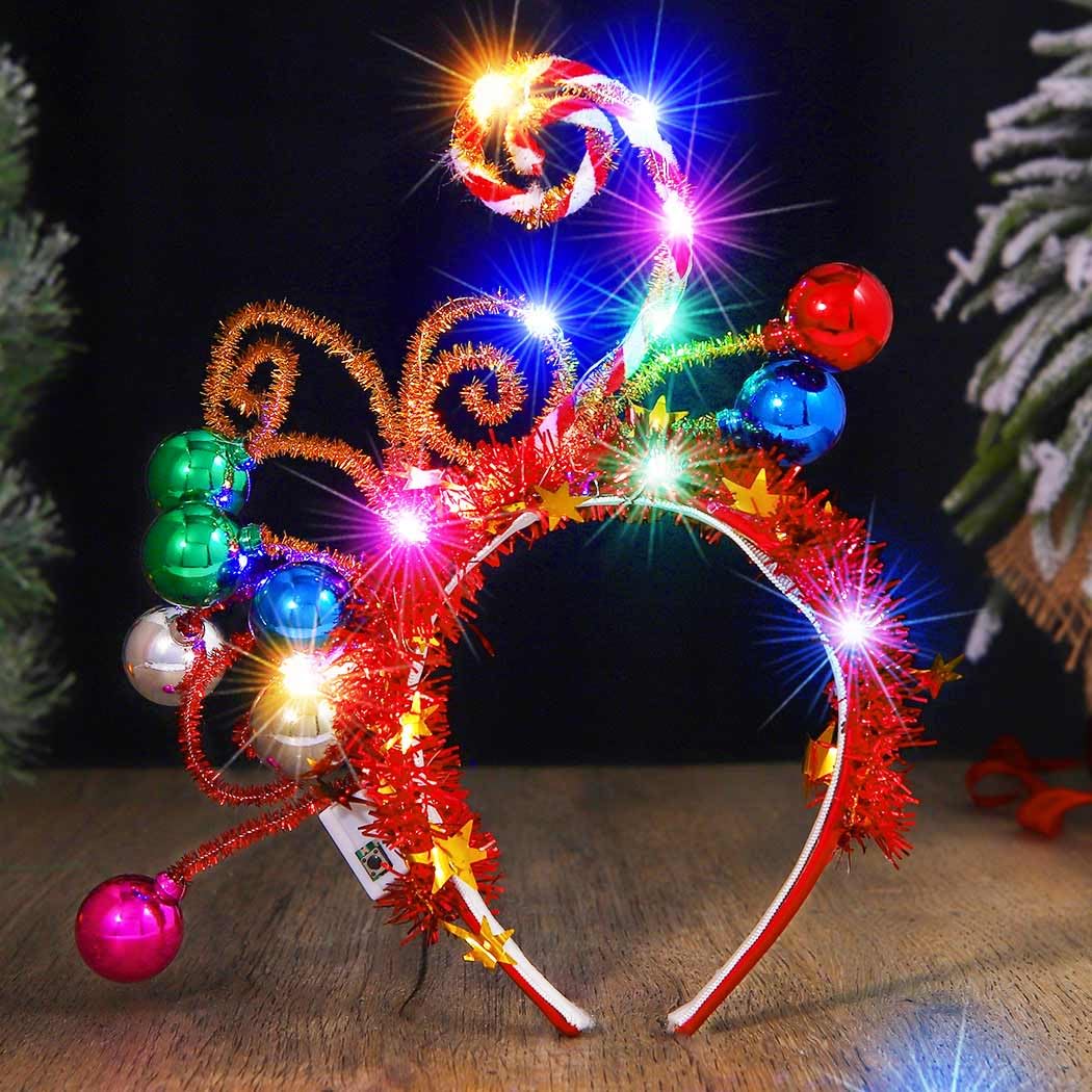 Catery light up Christmas headband featuring LED balls for dazzling looks