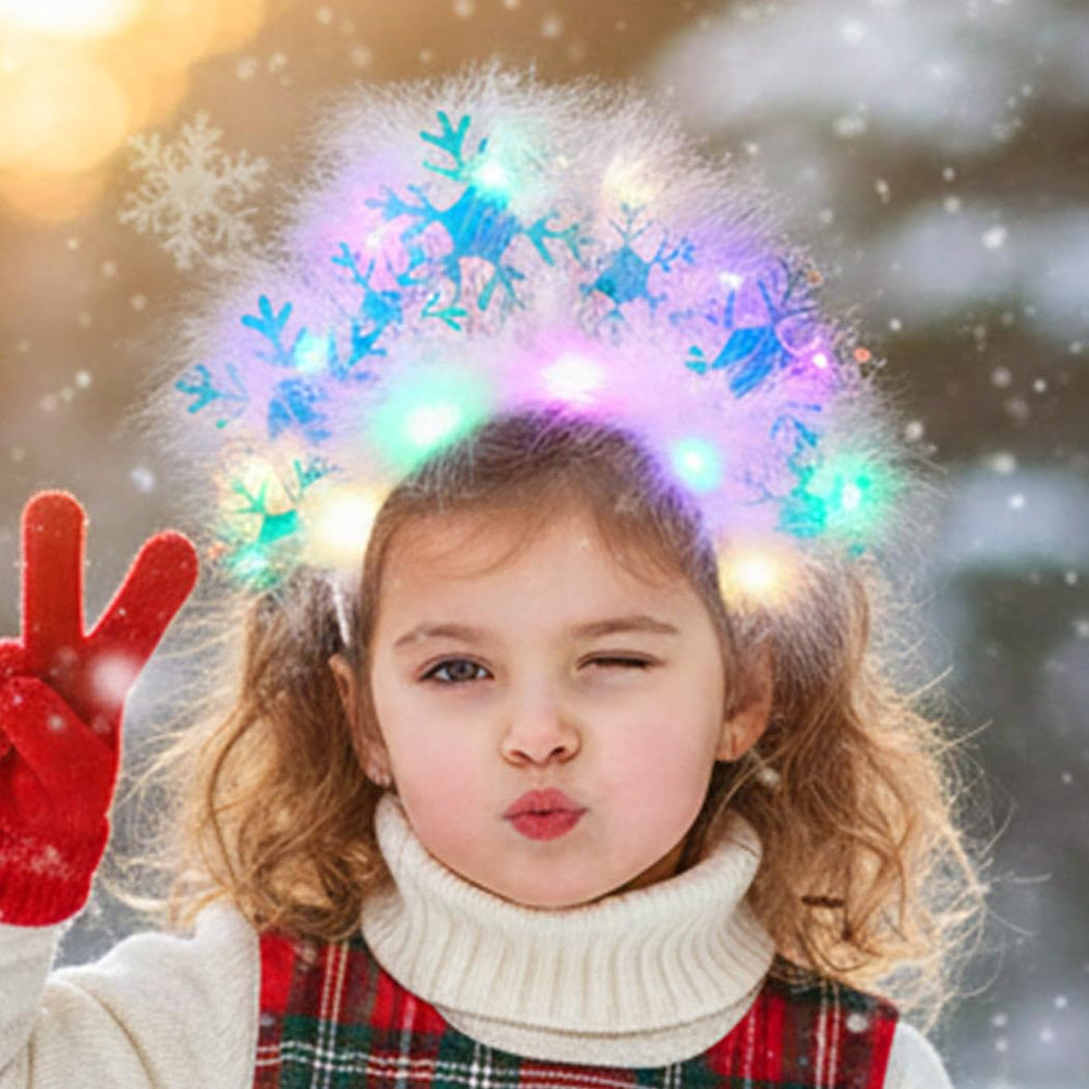 Catery Snowflake Headband model wearing stylish accessory for festive outfits