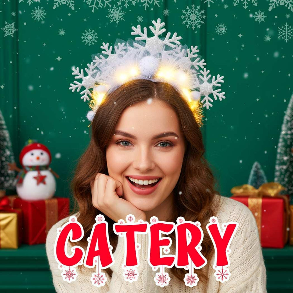 Catery winter fashion accessory headband complements festive outfits.