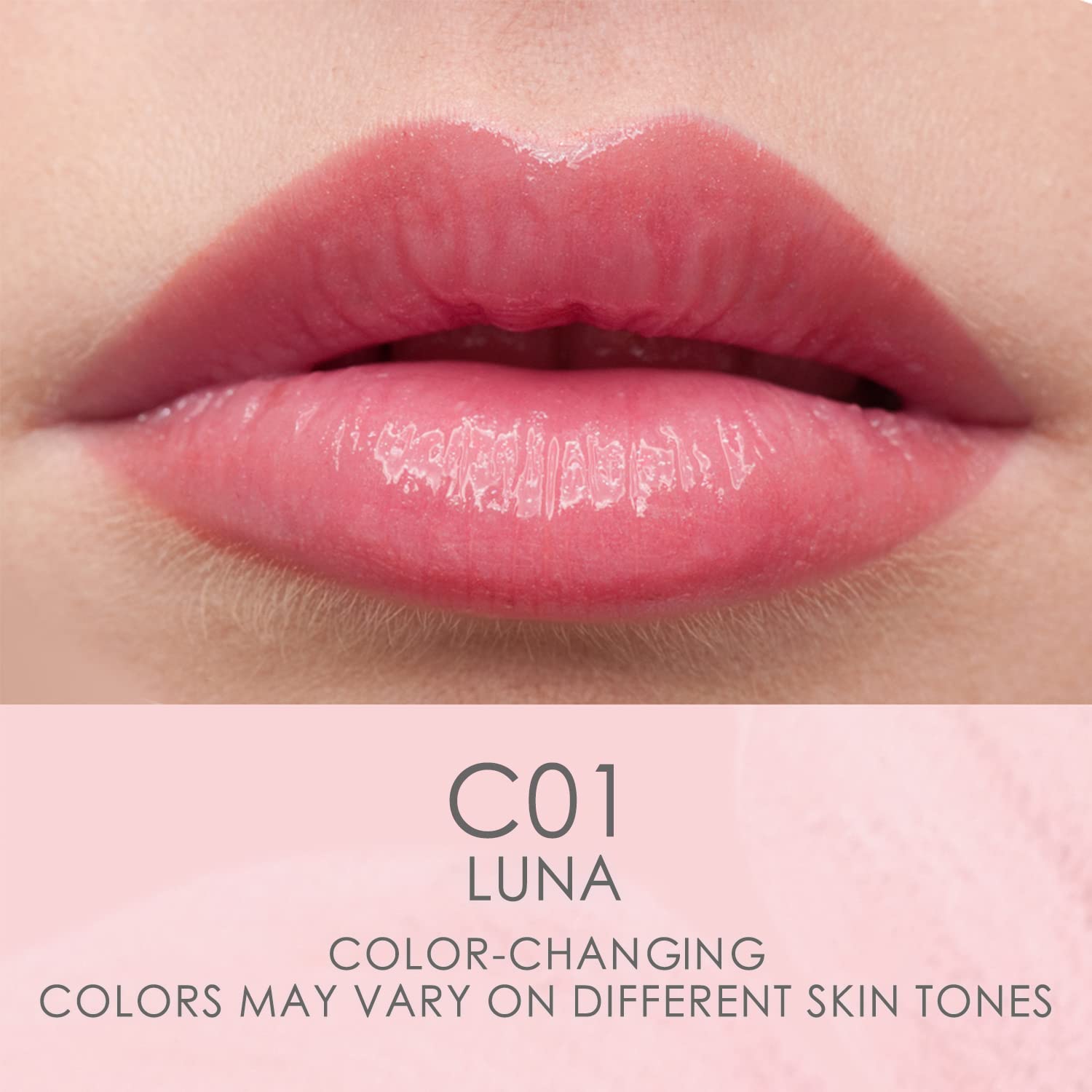 Catkin color-change glow lips demonstrates pH-reactive tint for a subtle custom glow.