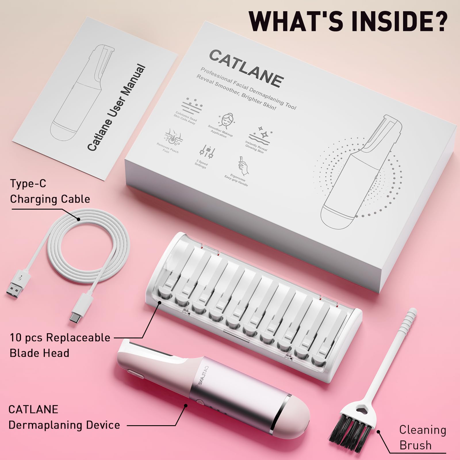 CATLANE Dermaplane Razor peach fuzz removal for a smoother complexion