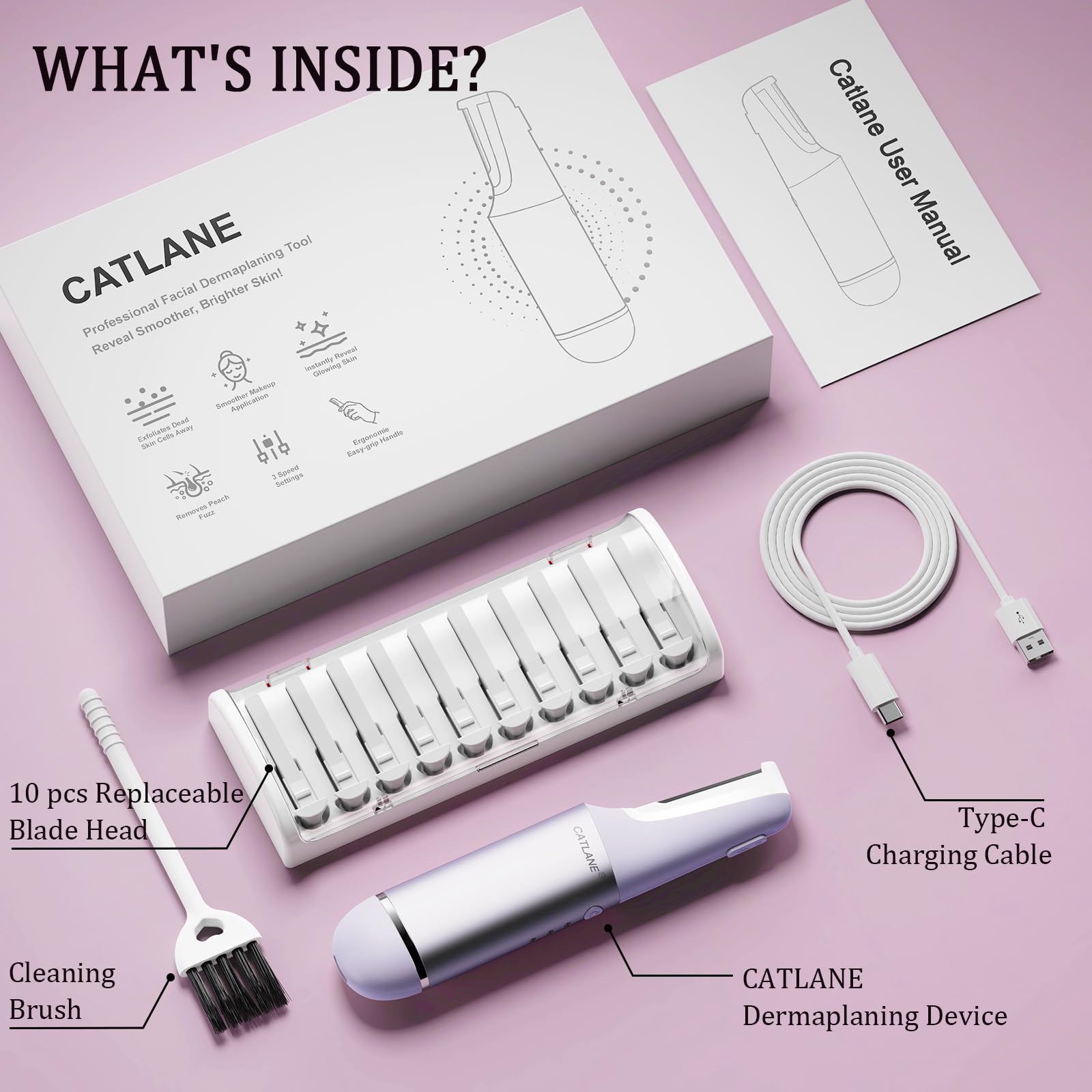 CATLANE Dermaplane Sonic Vibration Close-Up captures soothing micro-movements
