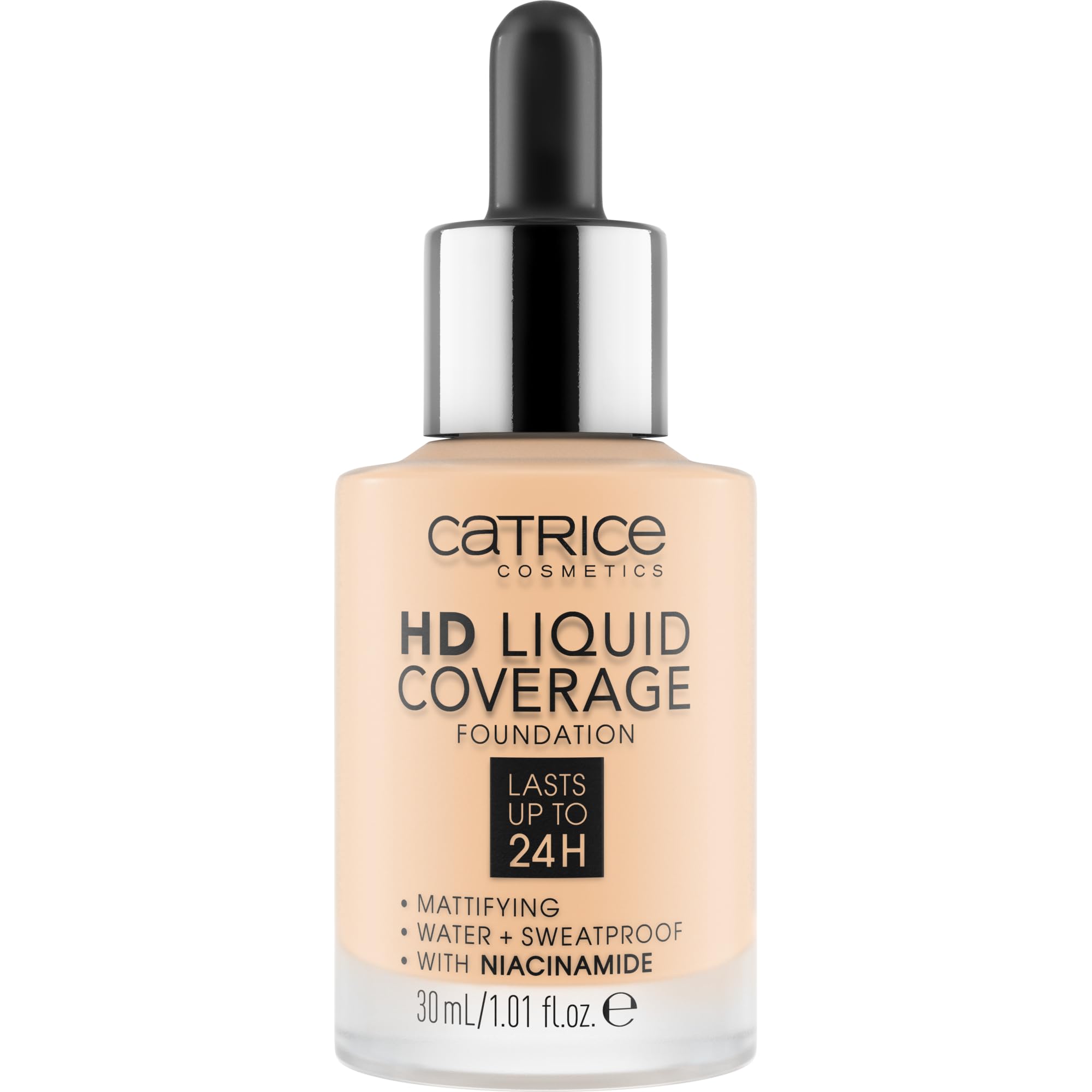 Catrice HD Liquid Coverage dropper applying base for buildable coverage