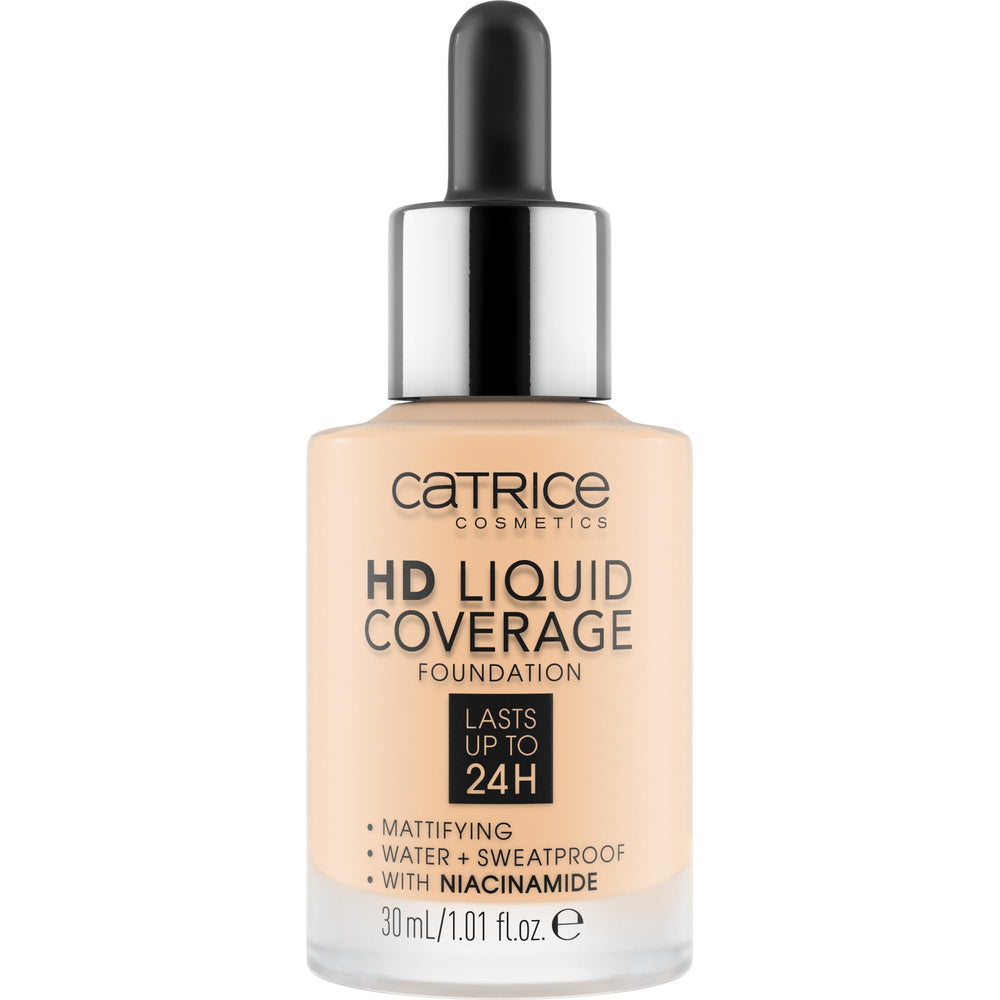 Catrice HD Liquid Coverage dropper applying base for buildable coverage