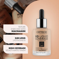 Catrice HD Liquid Coverage swatch on skin highlights even tone with natural matte