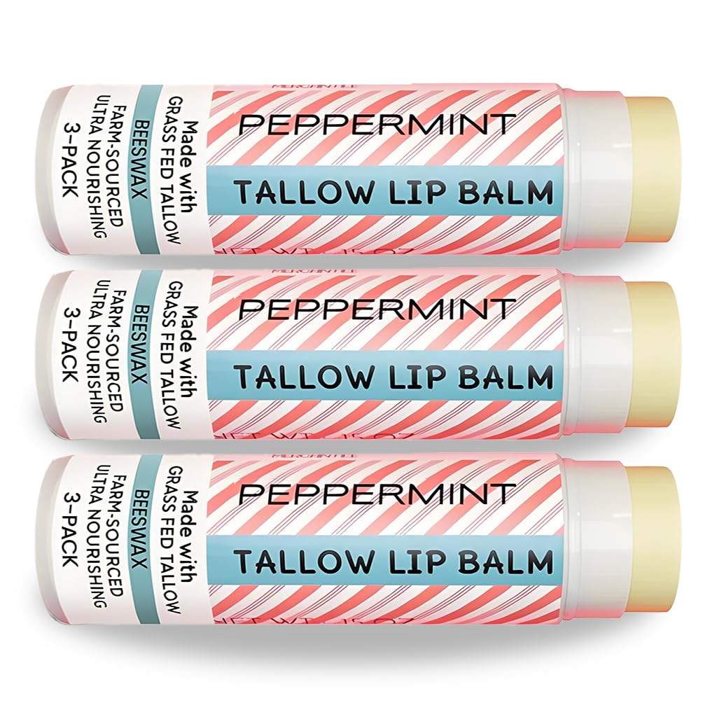 Cattle Creek Mercantile tallow lip balm packaging highlighting natural, convenient multi-pack