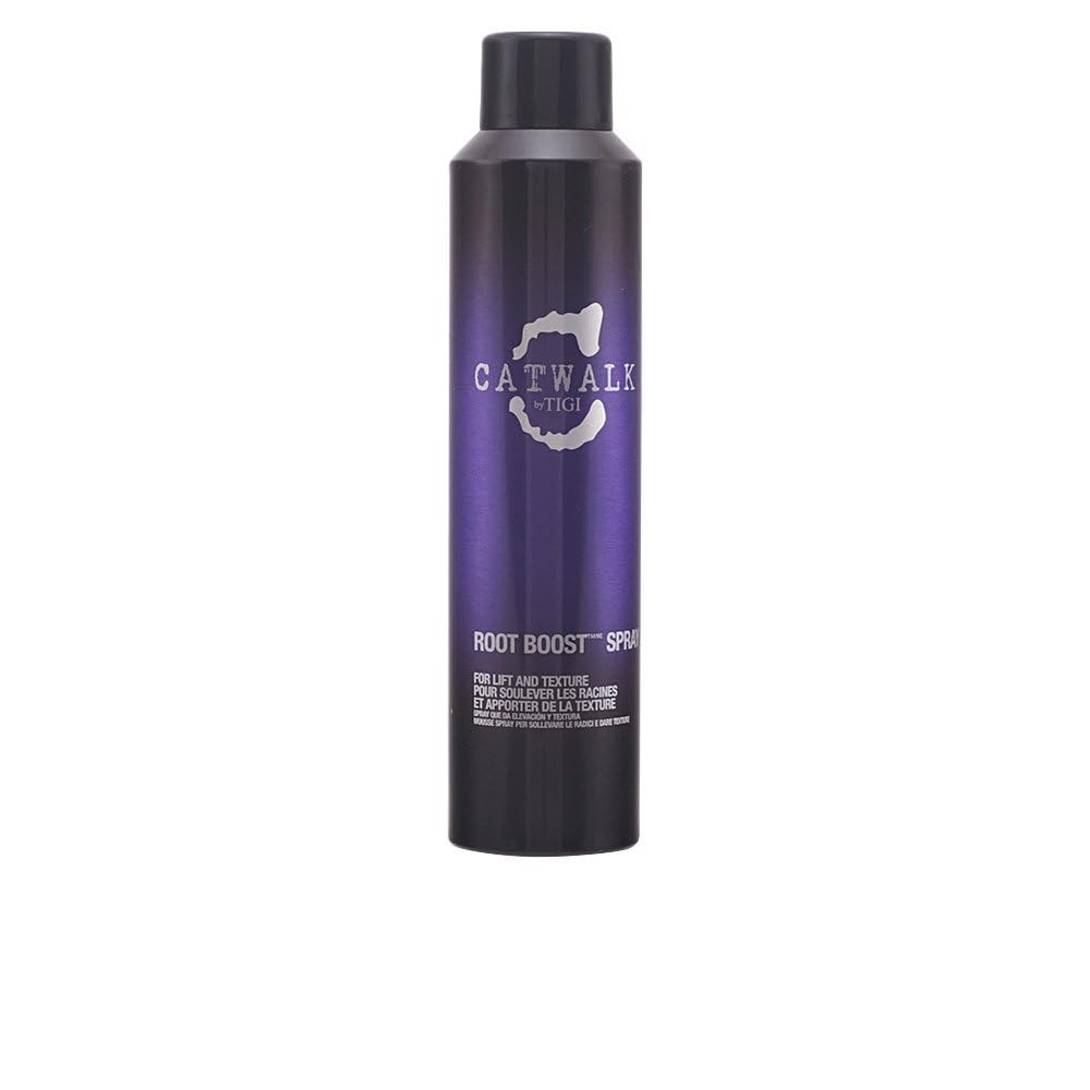 Catwalk by TIGI Root Boost Spray bottle highlights lift at the roots for volumized hair.