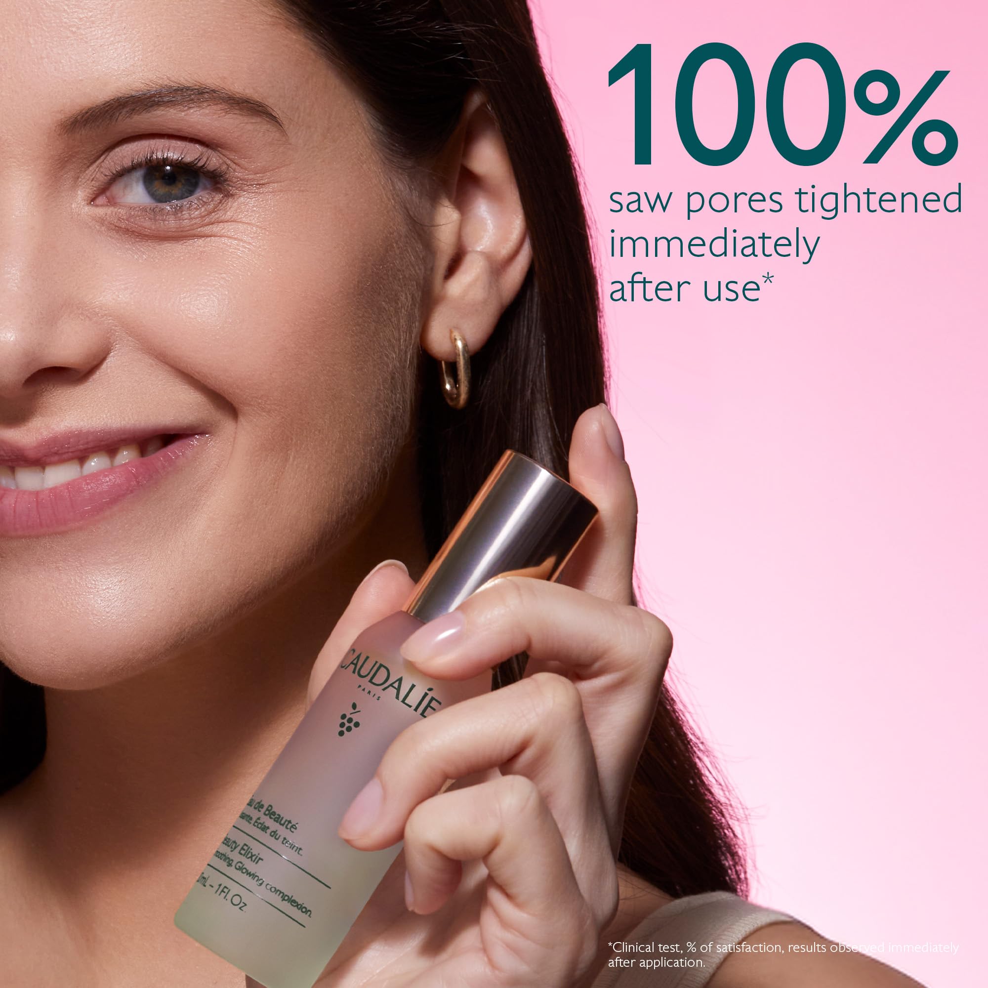 Caudalie Beauty Elixir glow appearance emphasizing luminous skin.