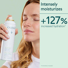 Caudalie Grape Water Mist close-up skin application promotes soothing hydration.