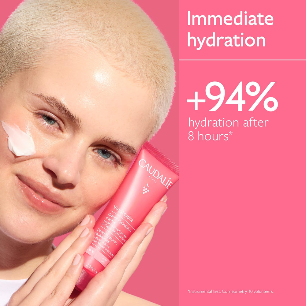 Caudalie hyaluronic acid molecules illustrating multi-depth hydration