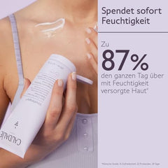 Caudalie Hyaluronic Nourishing Body Lotion texture swirl hints at silky, non-greasy hydration.
