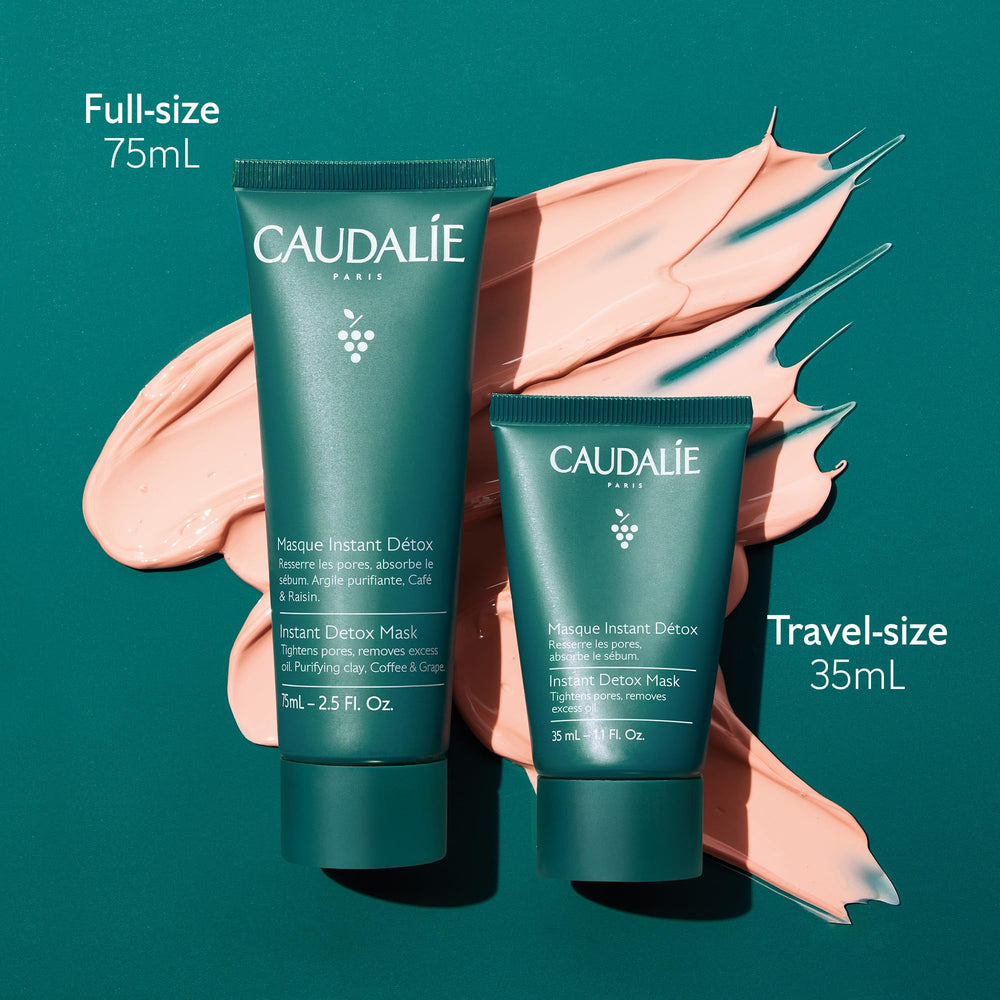 Caudalie Instant Detox Mask after-use glow hints luminous skin and refined texture